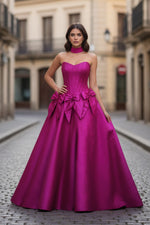 Load image into Gallery viewer, A-line Strapless Long Prom Dress With Bows