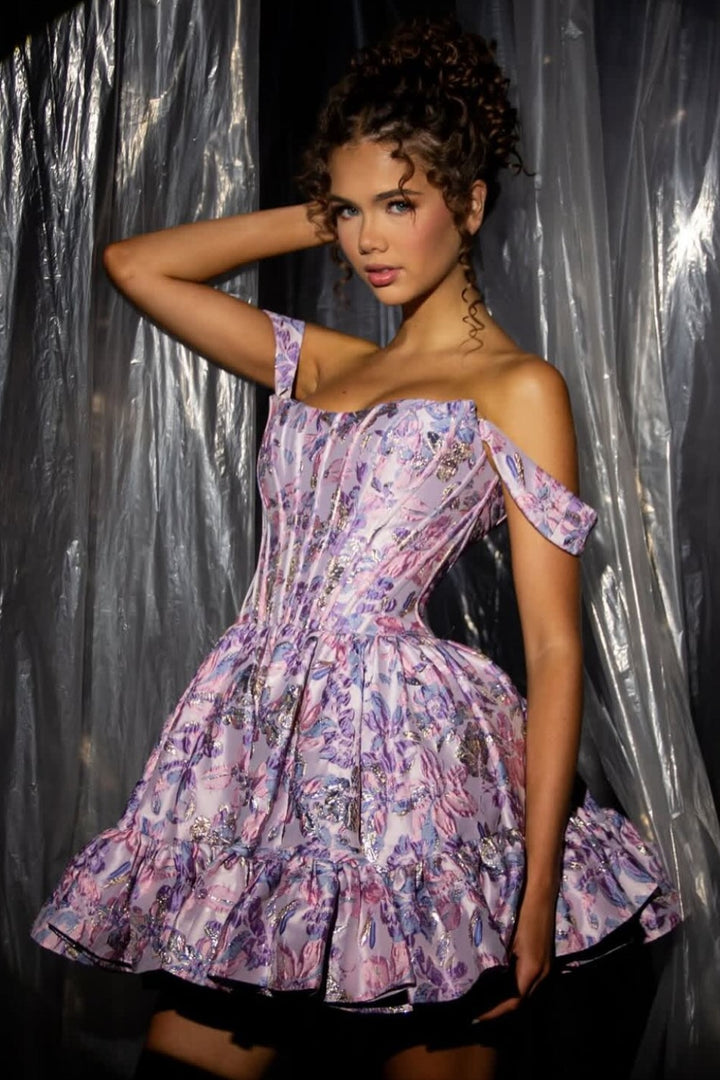 A line Lilac Corset Homecoming Dress