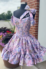 Load image into Gallery viewer, A line Lilac Corset Homecoming Dress
