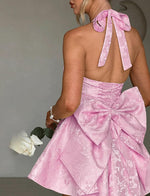 Load image into Gallery viewer, Deep V-neck Short Floral Homecoming Dress
