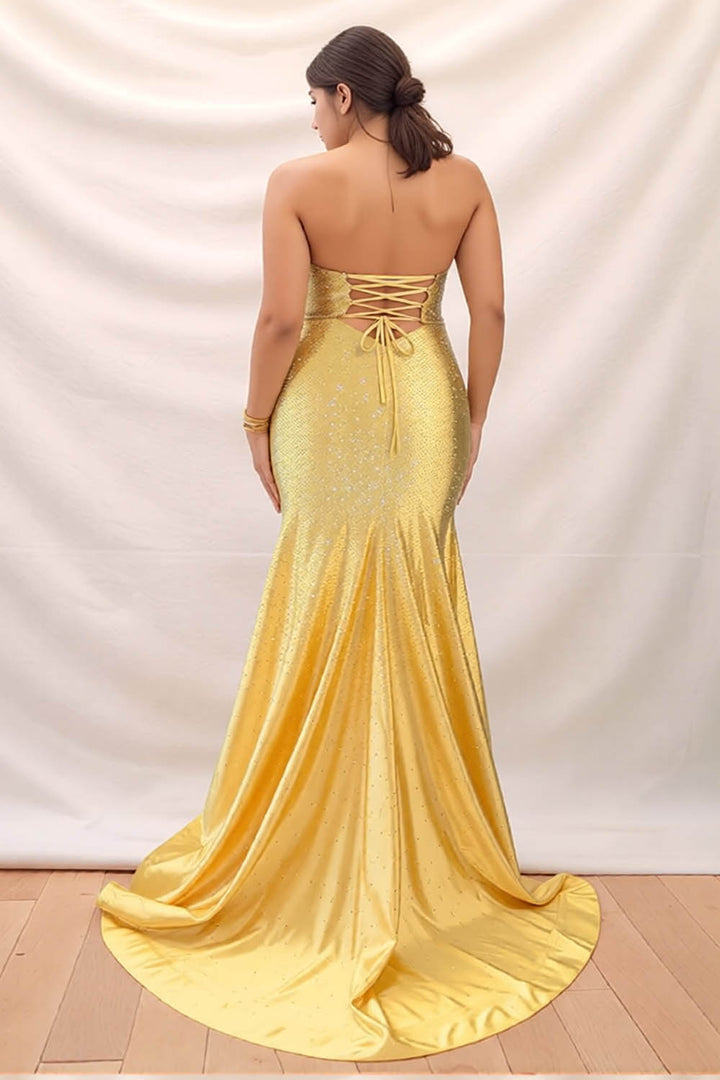 Strapless Cut-out Prom Dress with Beads