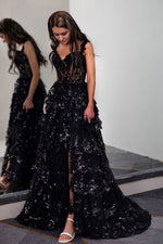 Load image into Gallery viewer, Ruffle Tiered Prom Dress with Sequin

