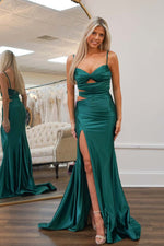 Load image into Gallery viewer, Fitted Long Cutout Prom Dress with Slit
