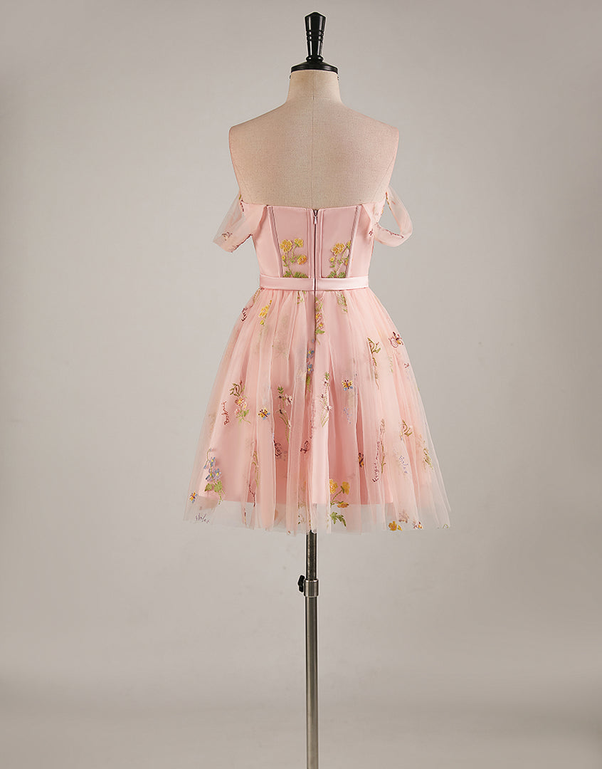 Light Pink Sweetheart Corset Homecoming Dress