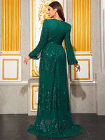 Load image into Gallery viewer, Elegant Slit Formal Dress with Sleeves

