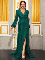 Load image into Gallery viewer, Elegant Slit Formal Dress with Sleeves
