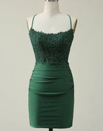 Load image into Gallery viewer, Backless Tight Homecoming Dress with Lace Beading
