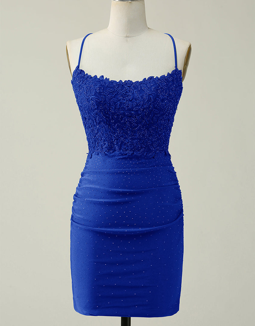 Backless Tight Homecoming Dress with Lace Beading