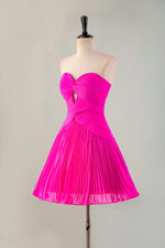 Load image into Gallery viewer, Pleated Strapless Homecoming Dress with Keyhole
