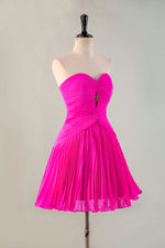 Load image into Gallery viewer, Pleated Strapless Homecoming Dress with Keyhole
