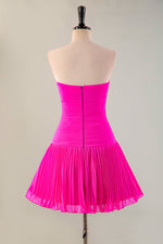 Load image into Gallery viewer, Pleated Strapless Homecoming Dress with Keyhole
