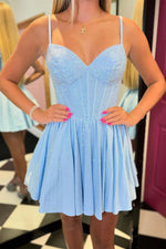 Load image into Gallery viewer, A-Line Beaded Corset Homecoming Dress
