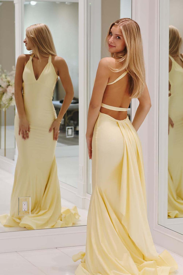 Unique Open Back Prom Gown