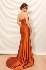 Load image into Gallery viewer, Corset Bodice Prom Dress with Side Slit
