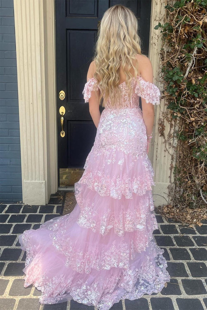 Ruffled Prom Dress with Sleeves