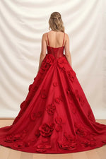 Load image into Gallery viewer, Red Prom Dress with Flowers
