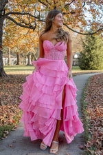Load image into Gallery viewer, Sweetheart Corset Prom Dress with Slit

