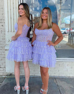 Load image into Gallery viewer, Strapless Cute Sparkly Homecoming Dress

