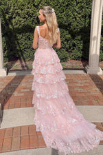 Load image into Gallery viewer, Sheer Corset Bodice Ruffle Prom Dress

