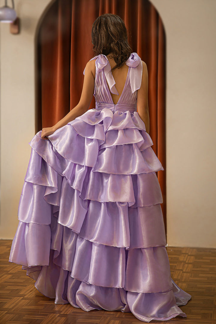 Llella Tiered Senior Prom Dress with Slit Ruffle Pageant Formal Dress ...
