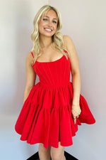 Load image into Gallery viewer, A-Line Corset Bodice Homecoming Dress
