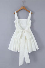 Load image into Gallery viewer, Square Neck Bare Back Bow Short White Dress
