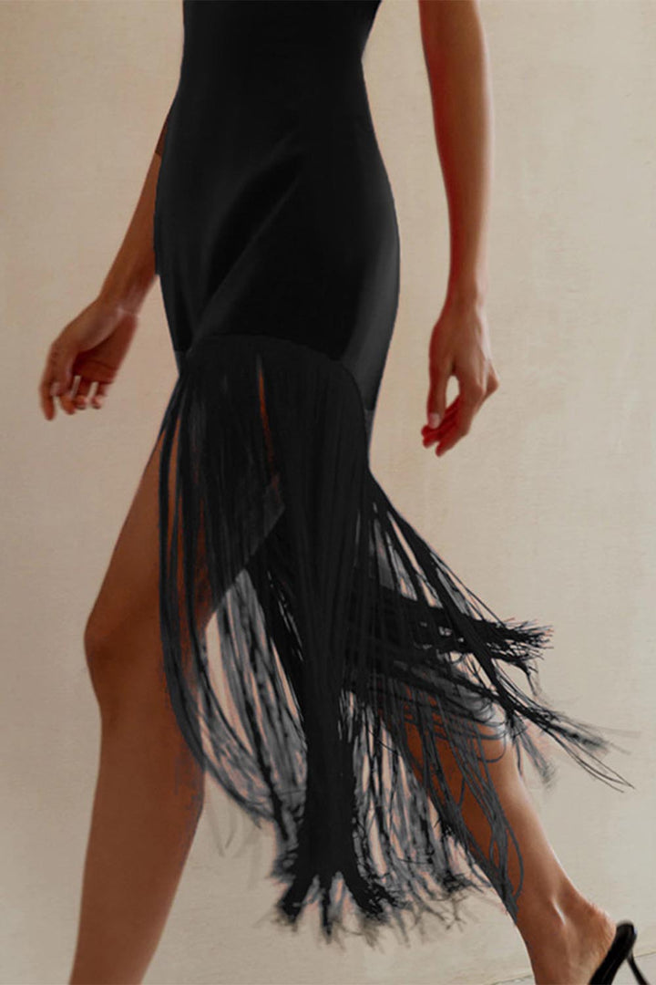 Strapless Graduation Dress with Tassel