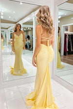 Load image into Gallery viewer, Fitted Open Back Ruched Prom Dress
